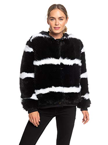 Roxy Womens Roxy Carrie - Technical Faux Fur Jacket - Women - L - Black True Black L
