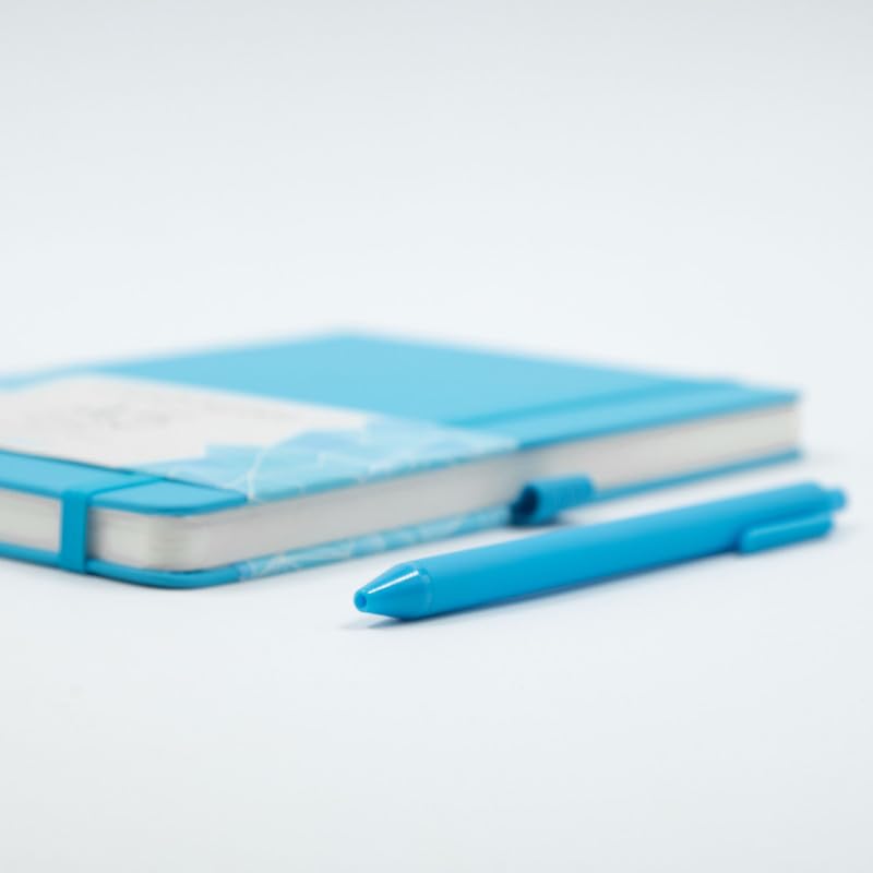 Image of Kitabby VIVID Notes A5 Hard Bound Notebook with Pen - Blue | Elastic Band & Pen Loop, 192 Pages, 80gsm Natural Shade Paper, Polymer Coated Paper Cover