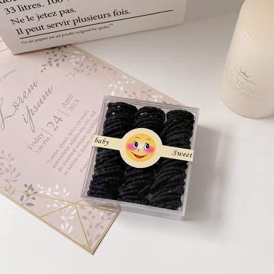 Colorful,durable, no damage, elastic hair ties 100 pc in one perfect fit/organizing box for toddlers, girls and women (black)