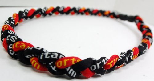 20" Ionic Titanium Baseball Braided Necklace Sports Softball Black & Red #TOP1