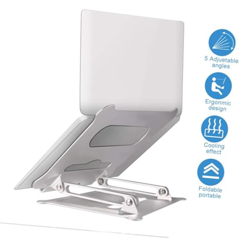 Base plegable ajustable para laptop en aluminio plata miniatura 4