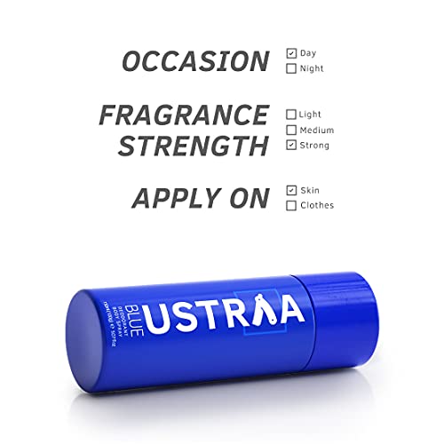 Ustraa Blue Deodorant for Men - 150ml - Cool, Aquatic Fragrance | Boosts freshness | Fights Bad Odour, Prevents Itching & Irritation with Aloe Vera... - Image 5
