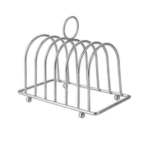 ACUIF Toast Bread Rack Stainless Steel Slice Toast Holder Cooling Grid Bread Rack 6 Slice Holes Restaurant Toast and Bread Display Serving Stand Kitchen Breakfast Accessories