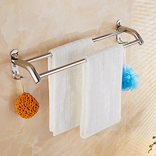 PHOEWON Handtuchhalter Chrom Handtuchstangen Edelstahl mit Haken Multifunktion Handtuchstange Bad für Badezimmer Küchen Toilette 49 cm Cover