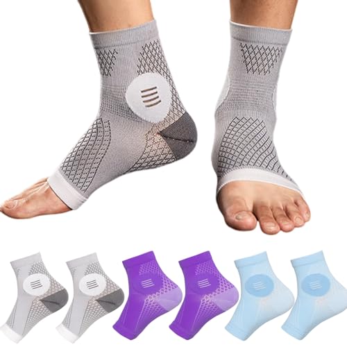 Image of 3Pairs Neuropathy Socks - Soothe Relief Compression Socks 20-30 mmHg - Comprex Ankle Sleeves for Arch Support, Achilles Tendonitis, and Foot Pain Relief (Multicolor, X-Large)