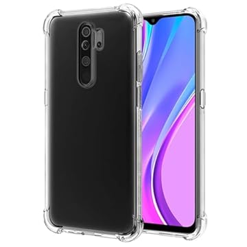 Wanyuexes Capa para Redmi 9/para Redmi 9 Prime/Poco M2/Poco M2 Reloaded M2004J19PI, capas de telefone TPU macias e transparentes de silicone fino à prova de choque transparente para Xiaomi Redmi 9