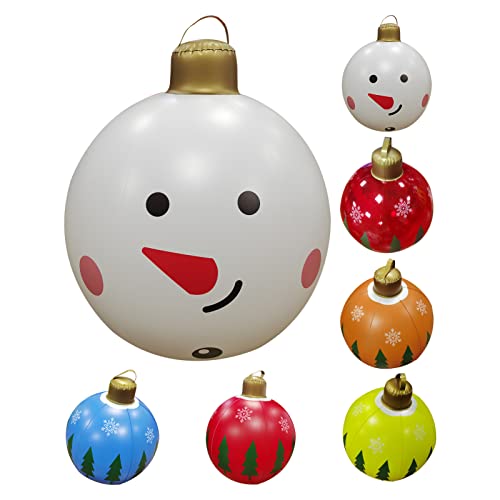 Grebest Giant Christmas Inflatable Ball Ornaments,23.62" Exquisite Pvc Balls Waterproof Multi-Colored Christmas For Holiday Outdoor Xmas Trees Decorations Clear One Size #TOP6