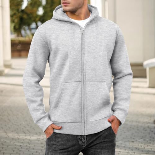 evzosrz Mens Full Zip Hoodies Fleece Lined Baggy Hooded Sweatshirts Casual Athletic Long Sleeve Pullover Hoodie with Pockets4
