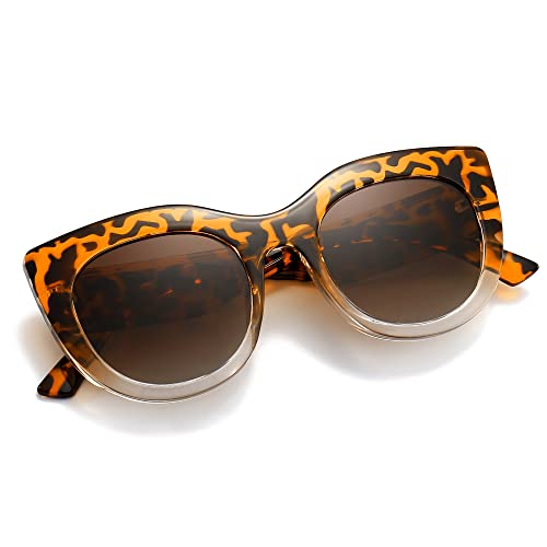 SUNGAIT Oversized Vintage Polarized Cat Eye Sunglasses for Women Trendy Sung lasses Ladies Sunnies