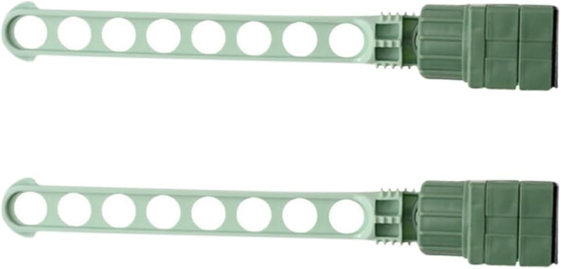 jojofuny 2pcs Retractable Clothes Drying Rack Hanger with 8 Holes Green