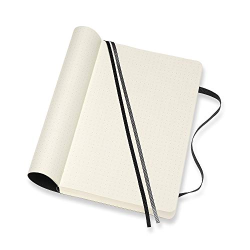 Moleskine Caderno clássico expandido, capa macia, grande (12,7 cm x 21 cm) pontilhado, preto, 400 pá