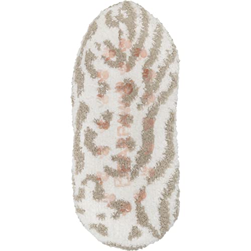 Bearpaw 3 Pair Pack Gift Set Super Soft Cozy Faux Shearling Lined Ballerina Slipper Sock And 2 Pairs Of Cozy Crew Socks In Pretty Animal Print And Solid Pink #TOP1