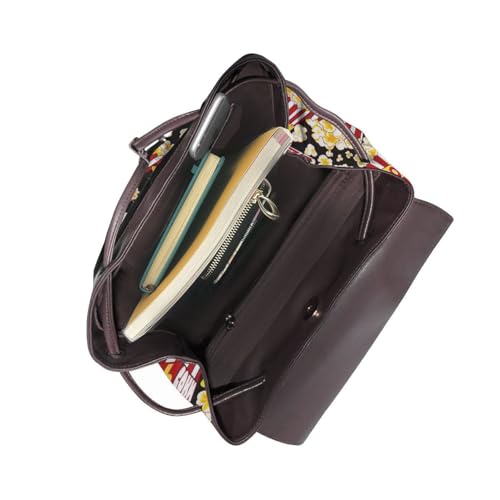 Sac à dos en cuir imprimé popcorn : rangez vos affaires avec style sans mal de dos - 4