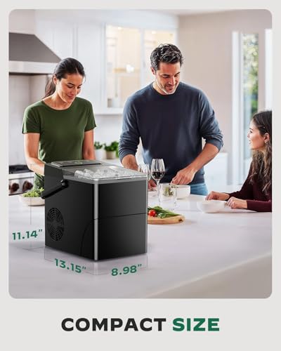 Image of Silonn Countertop Ice Maker, Ice Makers Countertop with 2.5L Expandable Ice Basket & 1.8L Water Tank, 26Lbs /24H, 9 Bullet Ice in 6 Mins, Self-Cleaning, 2 Ice Sizes for Home Kitchen