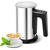 KYG Espumador de Leche Electrico Batidora de Leche 500W de Acero Inoxidable 3 modos Espuma en Caliente/Frío para Café con Leche, Latte, Capuchino