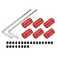 QUARKZMAN Wellenkupplung Verbinder mit Bohrung von 3mm-4mm Länge 20mm φ 12mm 6 Pcs Wellenkupplungen M4 Aluminiumlegierung Starre Kupplung für Auto Motorzubehör 3D-Drucker DIY-Roboter Rot