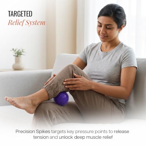 Image of WiseLife Deep Tissue Massage Ball | High Density Massage Roller For Pain Relief, Physiotherapy For Back, Foot & Hand | Trigger Point Therapy Massage Ball For Recovery (Purple)