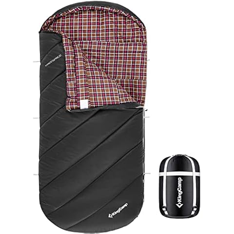 KingCamp Deckenschlafsack Freespace 250 Winter Schlafsack Breit Baumwolle -8°C Black Cover