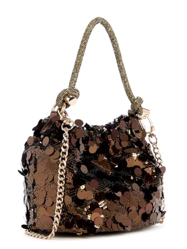 GUESS sac de soirée sac à épaule bandoulière Holiday Shine Pochette Mini Bronze