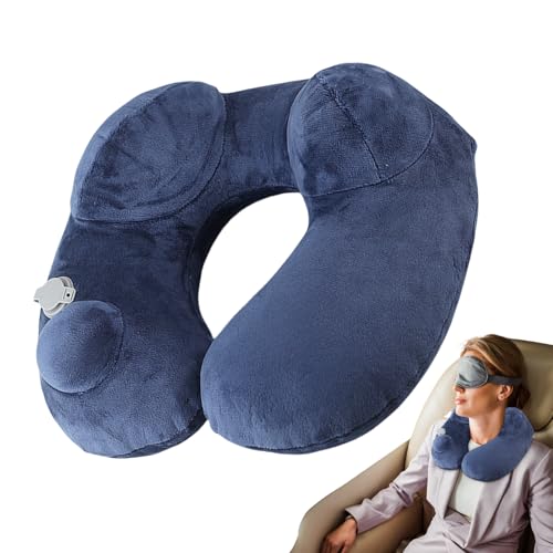 Oreillers de voyage pour avion - Oreiller soufflant pour siestes au bureau, accessoires de voyage ergonomiques pour longs vols, soutien pour tête, train, croisière, camping, route et camping-car