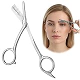 Nogeqi Augenbrauenschere mit Kamm, Edelstahl augenbrauen schere, Precision...