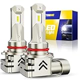 AUTOONE Upgraded 9005/HB3 LED Light Bulbs, 600% Ultra Brightness, 6500K Cool White 1:1 Halogen Size Replacement, 60000Hrs Long Service Life with Turbo Fan, Plug and Play, Fog Lamps, Pack of 2