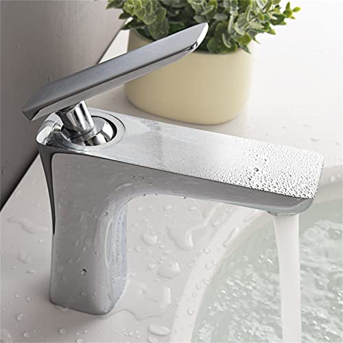 Robinet de salle de bain chromé mitigeur eau chaude et froide