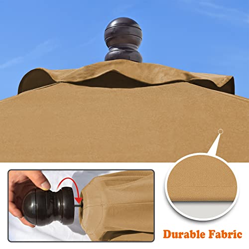 Strong Camel 7.5 Ft Patio Umbrella 6 Ribs Rope Pulley For Garden Table Parasol Yard Outdoor Backyard Pool Deck Cafe Market With Air Vent #TOP3