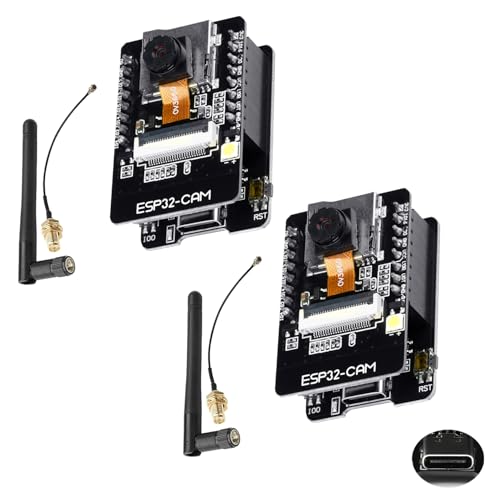 2 Pcs ESP32 CAM Development Board OV3660 Camera for ESP32-CAM MB Type-C WiFi/Bluetooth Development Board DC 5V Dual Core Development Board with 2.5G Antennas IPEX TF Card Module