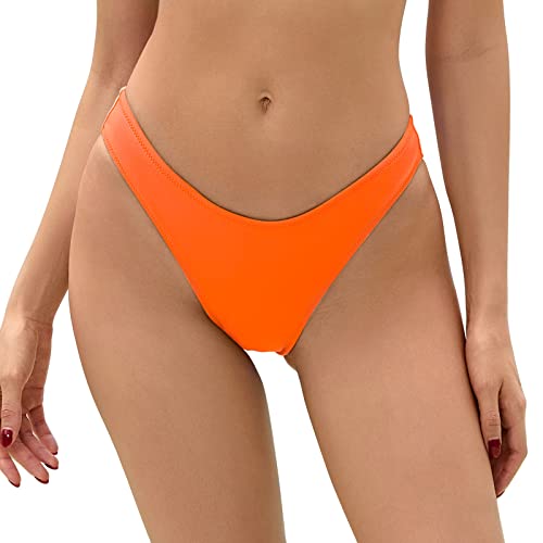 Bikini brésilien orange coupe haute Bellecarrie pour allonger les jambes en taille M
