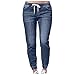 Eauptffy - Jeans da donna, pantaloni lunghi alla moda, casual, gamba larga, in denim, a vita alta, per il tempo libero, a matita, stile boyfriend