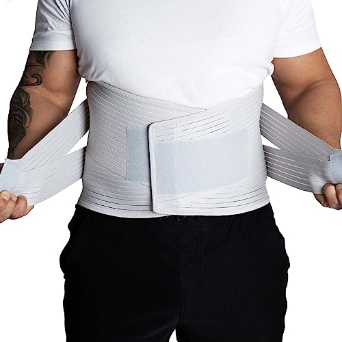 Back Support Belt Brace for Lower Back Pain Relief, Sciatica, Herniated Disc, Scoliosis, Posture Correction, Wide Lumbar and Core Support. Breathable Belt for Man/Woman, Back and Core Support – Durable – Wide Belt – Medical Grade Materials- Adjustable Support Straps (X-Large)