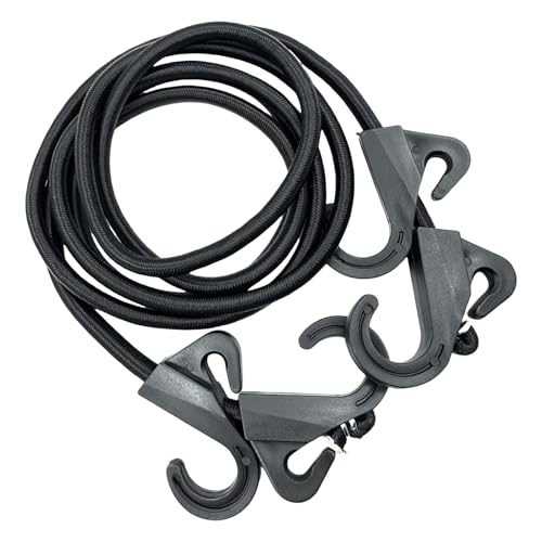 Gacqpli Mosquetón Tensor | 2 m Resistente Cuerda elástica para Camping | Cuerda de Seguridad Reutilizable para Mochila, maletín de Moto, Camping, Equipaje Almacenamiento