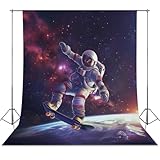 Cool Spaceman Skateboarding Photo Banner Backdrop Backdrop Party Photography Background Banner Props Studio Photo Shoot Fabric Cloth Birthday Party Favors Supplies Decorations