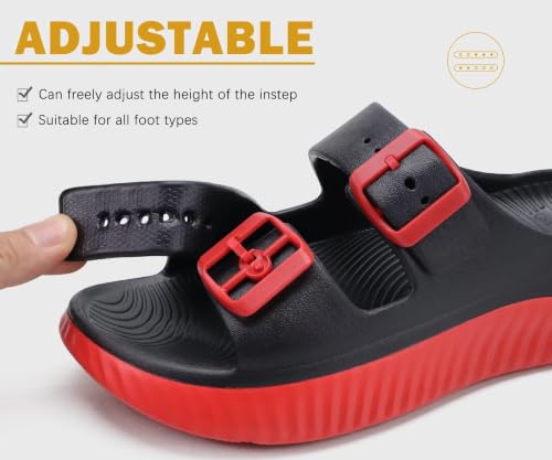 Image of KuaiLu Womens Recovery Sandals Comfortable Arch Support Adjustable Slides | Orthotic Adjustable Thick Cushion Sport Reduces Stress on Feet Joints & Back Post-Exercise