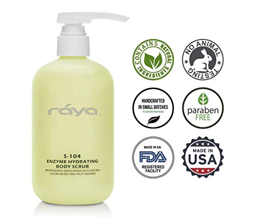 Raya Enzyme Hydrating Body Scrub 16 Oz Pineapple Scent (S-104) | Gentle And Exfoliating Body Scrub | Made With Seaweed, Jojoba Beads, And Fruit Enzymes #TOP4