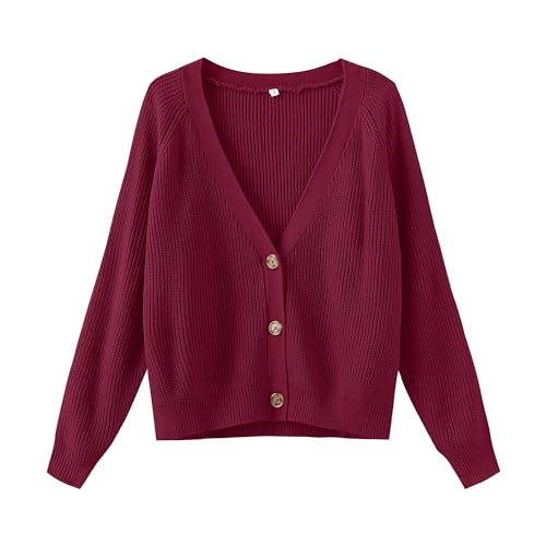 Image of TASAMO Womens Cardigan Sweaters 2026 Fall Cropped Lightweight Sweater