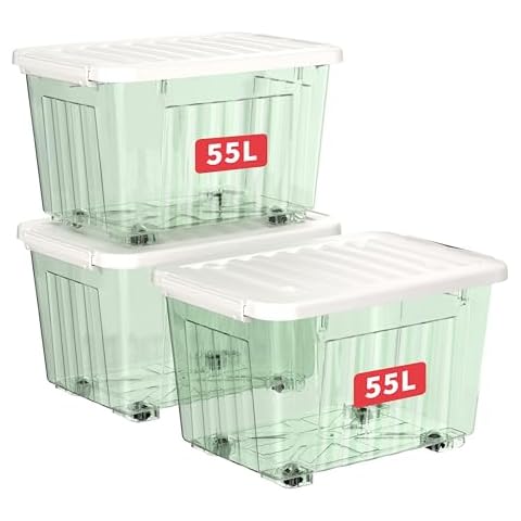 Cetomo 55L Storage Boxes with Wheels Cover