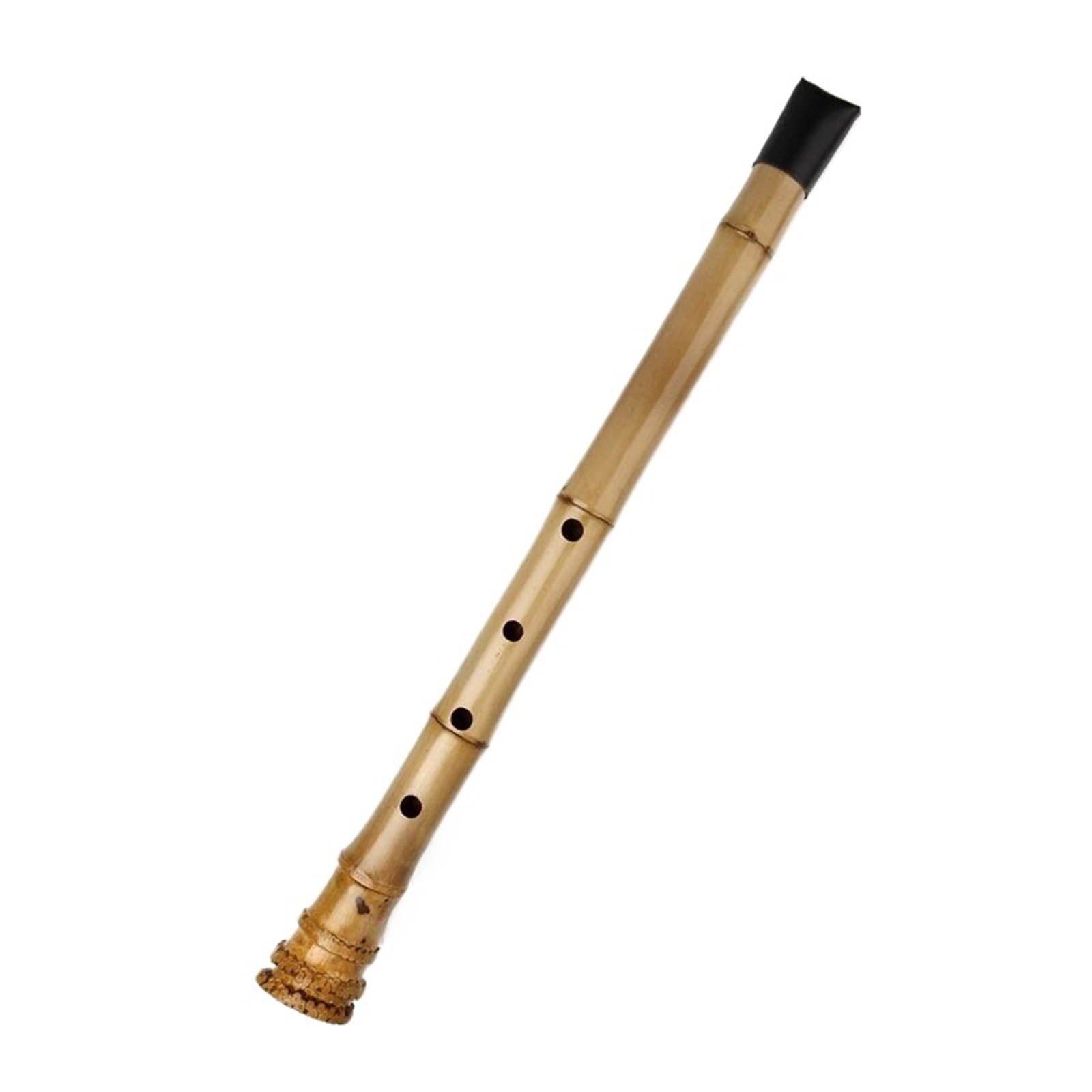Flûte Bambou Flûte à vent verticale en bambou Shakuhachi instrument à vent en bois 5 trous clé en ré avec housse de protection