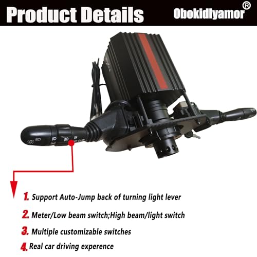 Image of Obokidlyamor Turn Signal Headlight Dimmer Switch For PXN VD6 /VD10 W DS R2 Bundle LITE Direct Drive Servo Wheel Base;Multi-Function Stalks Turn Wiper Lever Combination Racing Simulator Button Console Racing Wheel (For PXN VD10)