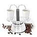 Yuecoom Stainless Steel Moka Pot, Moka Set includes Coffee Maker 2-Cup, 100ml Dual Pipe Stainless Steel Durable Food Grade Nonslip Thickened Strainer Widely Used Mocha Pot