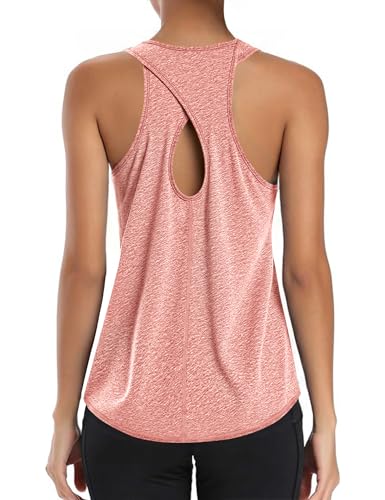Gyabnw T-Shirt Sportiva da Donna Maglietta Sportiva Donna Smanicata con Schiena Cava Traspirante Top Fitness Yoga Corsa Danza Gyabnw T-Shirt Sportiva da Donna Maglietta Sportiva Donna Smanicata con Schiena Cava Traspirante Top Fitness Yoga Corsa Danza