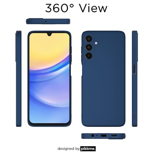 Image of Outlouders Back Cover for Samsung Galaxy A15 5G | Camera Protection | Durable Soft Matte Silicone Bumper Case (Blue)