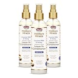 African Pride Moisture Miracle Coconut Milk & Honey Leave-In Conditioner (3 Pack) - Refreshes & Softens Natural Coils & Curls, Hydrates & Shines, 8 oz