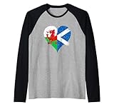 Schottland-Flagge und Wales-Flagge für Waliser Schotte Raglan
