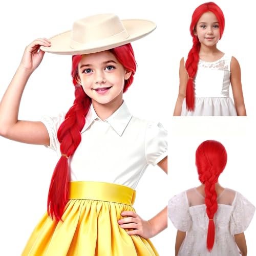 Image of Red Wig Red Braid Wig Daily Party Halloween Cosplay Wigs