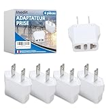 4 adaptadores de enchufe EE.UU., Canadá, Japón/México/Tailandia, muy útil para viajar, fácil de transportar (blanco)