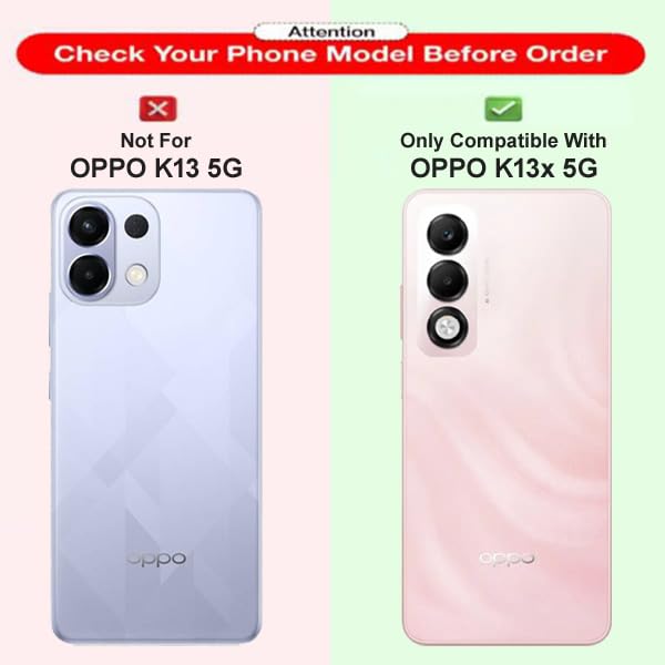 Image of Compatible for Oppo K13X 5G / Oppo A5 5G Flip Cover Leather Finish | Inside TPU with Card Pockets | Wallet Stand | Complete Protection Flip Case