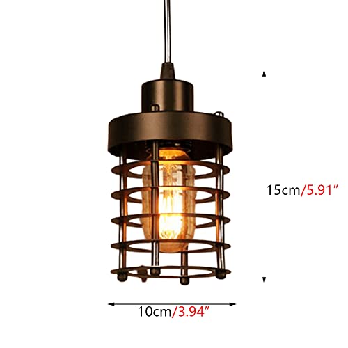 Lustre en fer à une tête E27 au design cercle industriel noir