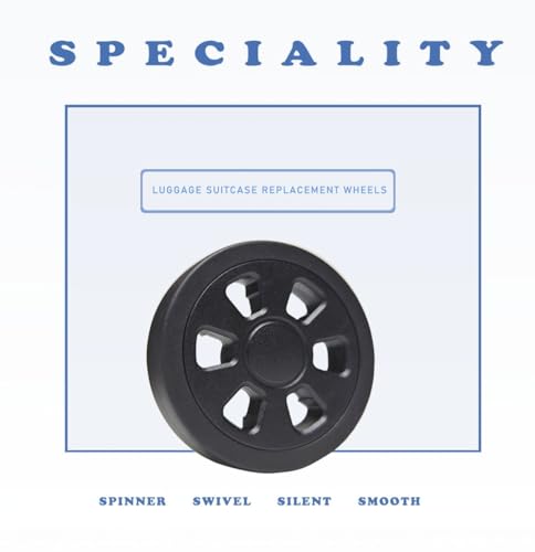 Luggage Spinner Wheels Repair Set 4Pc Smooth Silent 360 Swivel Rubber Wheels for Suitcase Spinning Wheel Trolley Dual Caster Double Roller Replacement,55MMx12MM